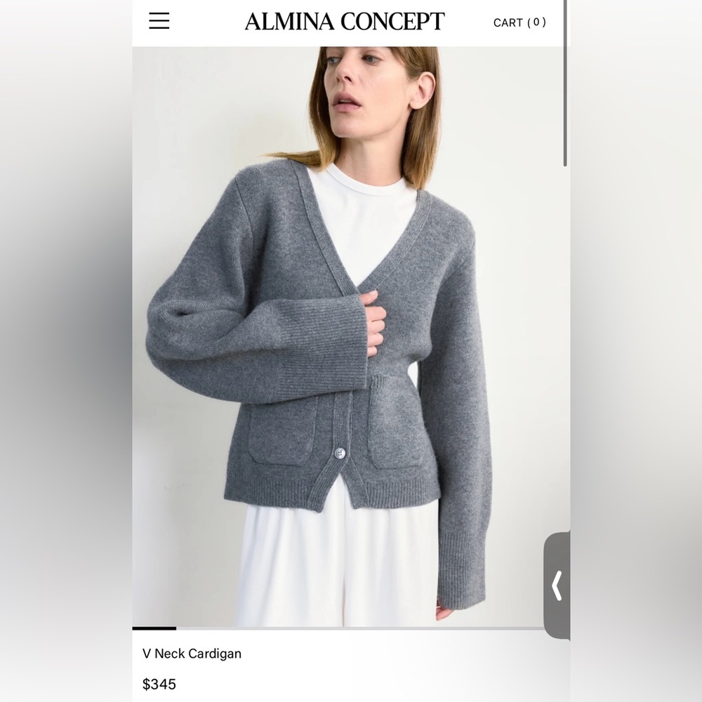 Almina Concept Grey v neck sweater size small
